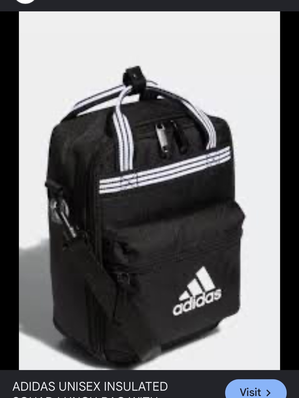adidas Black Toiletry Kit with White Stripes